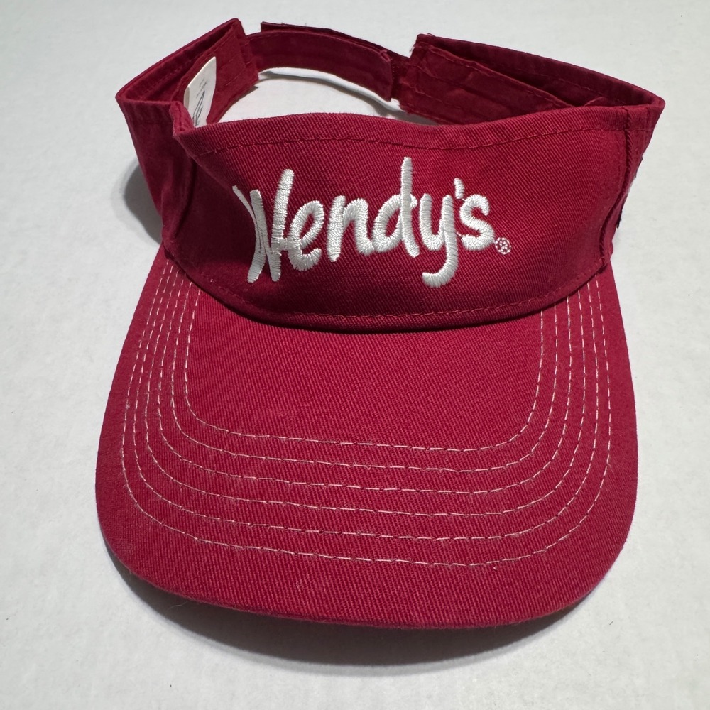 Wendy's Employee Uniform Visor Red Dave Thomas Foundation Hat Barco WN715